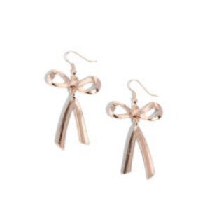 Paparazzi Dapper Delivery - Rose Gold Bow Earrings